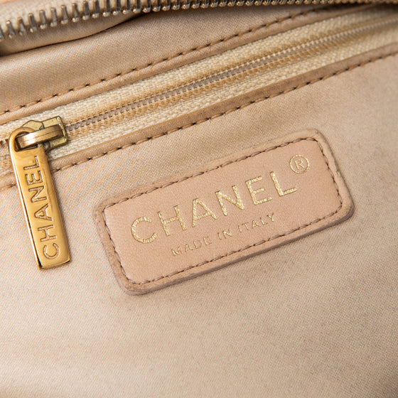 Chanel Beige Caviar Leather Petite Timeless Shopper Tote Bag