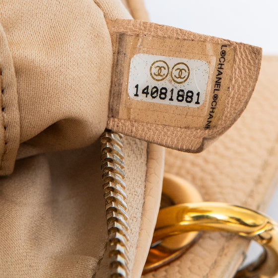 Chanel Beige Caviar Leather Petite Timeless Shopper Tote Bag