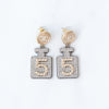Chanel Crystal No 5 Perfume Bottle Drop Earrings