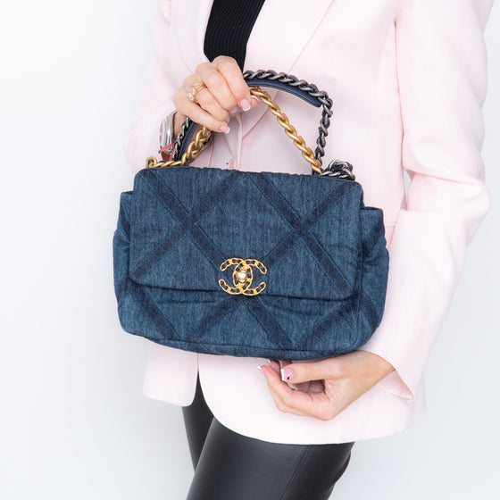 Chanel 19 Denim Medium Flap Bag