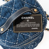 Chanel Quilted Dark Blue Denim Small Vanity Case Bag