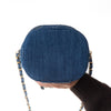 Chanel Quilted Dark Blue Denim Small Vanity Case Bag