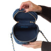 Chanel Quilted Dark Blue Denim Small Vanity Case Bag