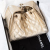 Chanel 25 Small Metallic Gold Caviar Leather Hobo Bag