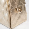 Chanel 25 Small Metallic Gold Caviar Leather Hobo Bag