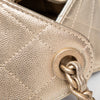 Chanel 25 Small Metallic Gold Caviar Leather Hobo Bag