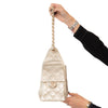 Chanel 25 Small Metallic Gold Caviar Leather Hobo Bag
