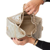 Chanel 25 Small Metallic Gold Caviar Leather Hobo Bag