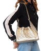 Chanel 25 Small Metallic Gold Caviar Leather Hobo Bag