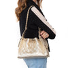 Chanel 25 Small Metallic Gold Caviar Leather Hobo Bag