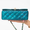 Chanel Blue Green Patent Mini Rectangular Flap Bag