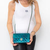 Chanel Blue Green Patent Mini Rectangular Flap Bag