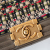 Chanel Khaki Fantasy Tweed Old Medium Boy Bag