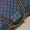 Chanel Quilted Boy Bag Iridescent Purple