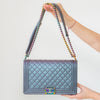 Chanel Quilted Boy Bag Iridescent Purple