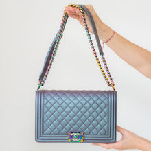  Chanel Quilted Boy Bag Iridescent Purple