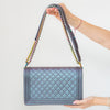 Chanel Quilted Boy Bag Iridescent Purple