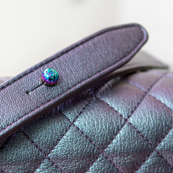 Chanel Quilted Boy Bag Iridescent Purple