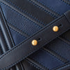 Chanel Navy Blue Chevron Leather Large Boy Bag