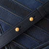 Chanel Navy Blue Chevron Leather Large Boy Bag