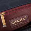Chanel Navy Blue Chevron Leather Large Boy Bag