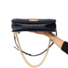 Chanel Navy Blue Chevron Leather Large Boy Bag