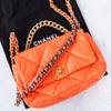 Chanel 19 Small Medium Orange Goatskin Leather Flap Bag 2020
