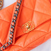 Chanel 19 Small Medium Orange Goatskin Leather Flap Bag 2020