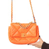 Chanel 19 Small Medium Orange Goatskin Leather Flap Bag 2020