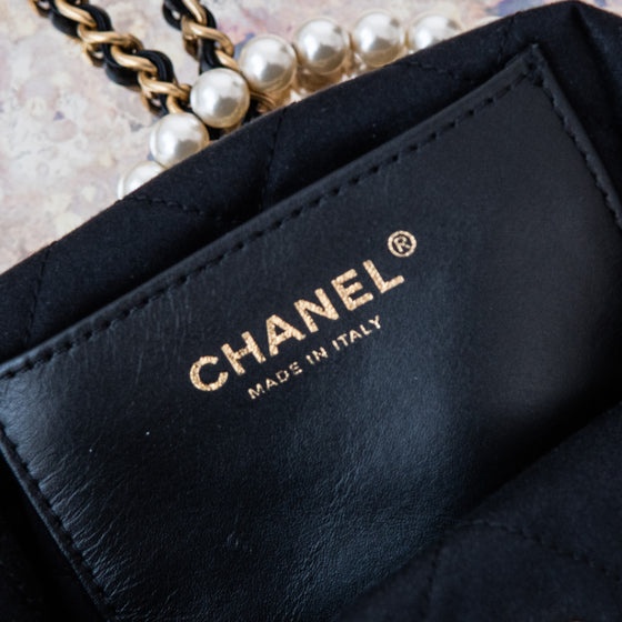 Chanel Black 22 Mini Black Bag  Gold Tone