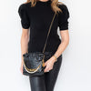 Chanel Black 22 Mini Black Bag  Gold Tone