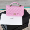 Chanel Pink And Green Mini Rectangular Top Handle Bag