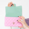 Chanel Pink And Green Mini Rectangular Top Handle Bag