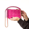 Chanel 19 Fuchsia Tweed Wallet on Chain  Bag and Coin Purse Set