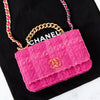 Chanel 19 Fuchsia Tweed Wallet on Chain  Bag and Coin Purse Set