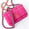 Chanel 19 Fuchsia Tweed Wallet on Chain  Bag and Coin Purse Set