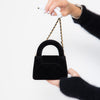 Chanel 24A Kelly Mini Nano Black Velvet  Bag