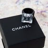 Chanel Square Crystal CC Resin Cocktail Ring