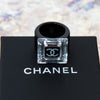 Chanel Square Crystal CC Resin Cocktail Ring