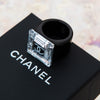 Chanel Square Crystal CC Resin Cocktail Ring