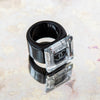 Chanel Square Crystal CC Resin Cocktail Ring