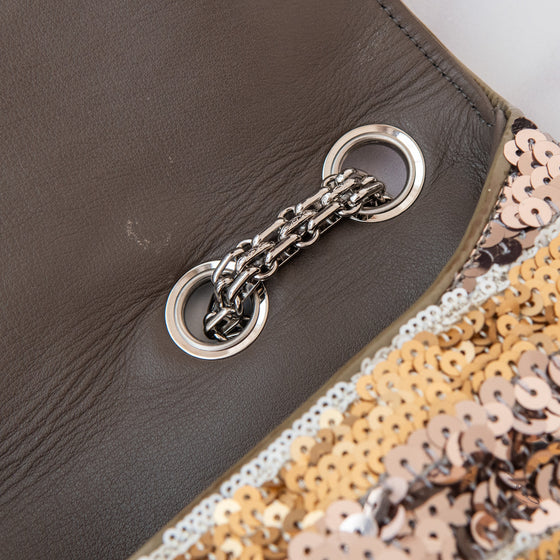 Chanel Multicolor Metallic Sequins And Patent Leather  2.55 Flap Bag