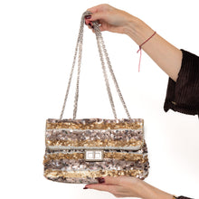  Chanel Multicolor Metallic Sequins And Patent Leather  2.55 Flap Bag