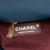 Chanel Teal Blue Top Stitch Leather Front Chain Flap Bag