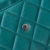 Chanel Teal Lambskin Leather Wallet On Chain Bag