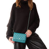 Chanel Teal Lambskin Leather Wallet On Chain Bag