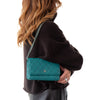 Chanel Teal Lambskin Leather Wallet On Chain Bag