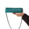 Chanel Teal Lambskin Leather Wallet On Chain Bag