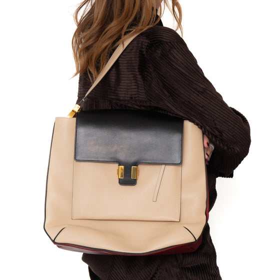 Chloé Amelia Cream Leather Shoulder Bag