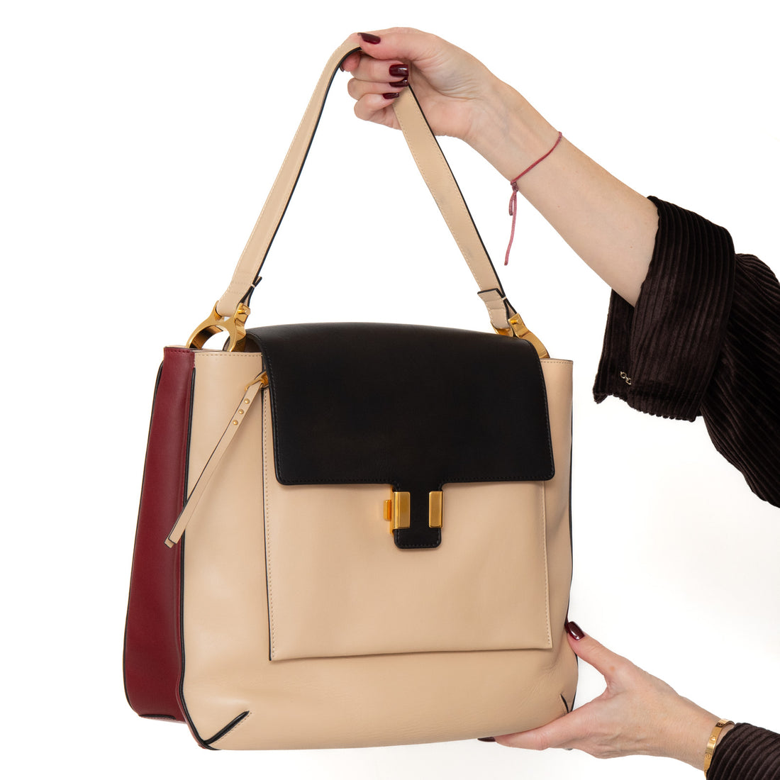  EVEYSPRELOVED Chloé Amelia Cream Leather Shoulder Bag